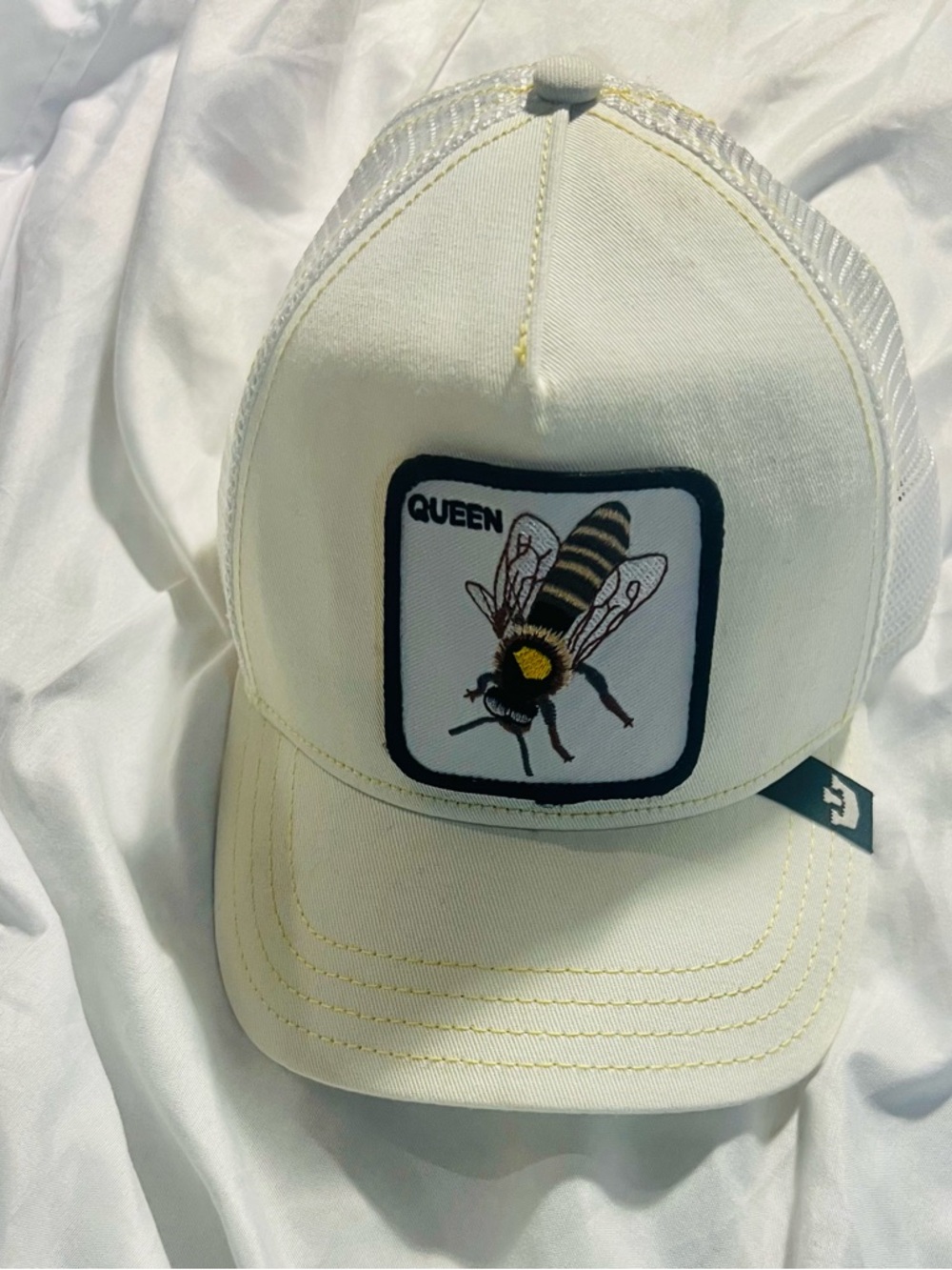 Goorin Bro. The Farm Queen Bee Patch White Trucker Hat Unisex One Size Fits